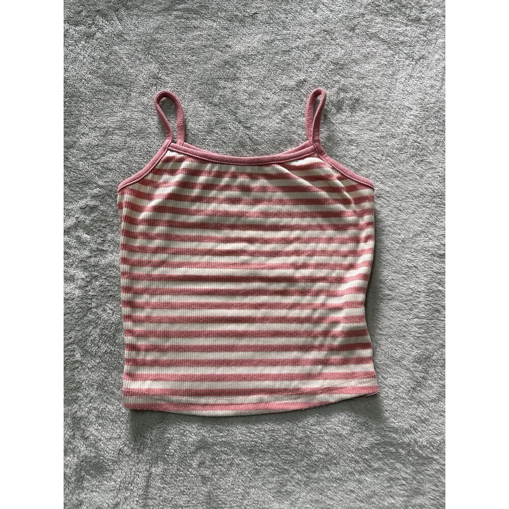 Tank top pink white stripes athletic princess layering basic Y2K vintage classic